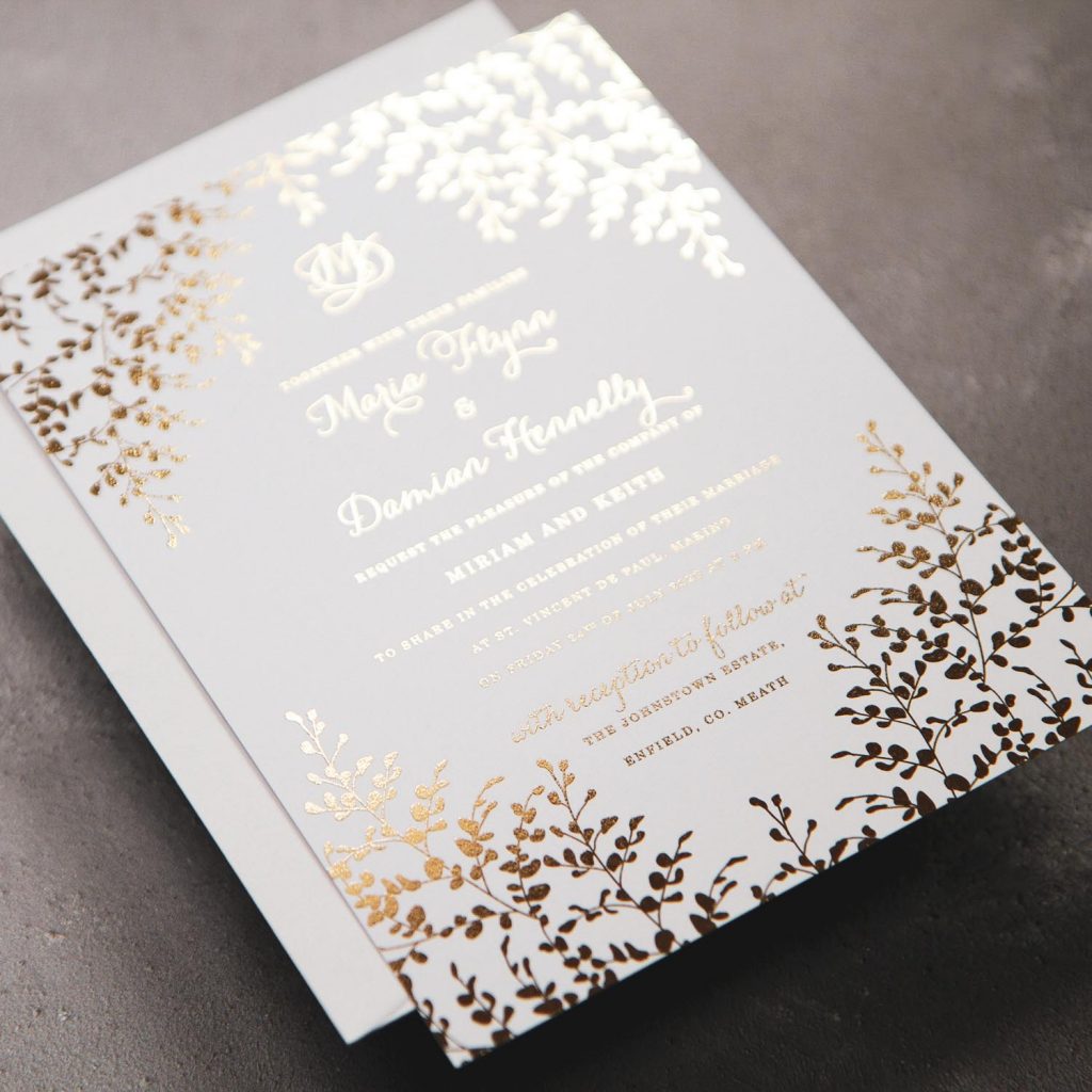  wedding Cards golden foil printing 