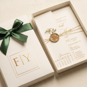 box wedding card with ribbon bow lahore