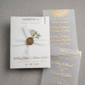Wedding Invitation with Wax and Ribbon