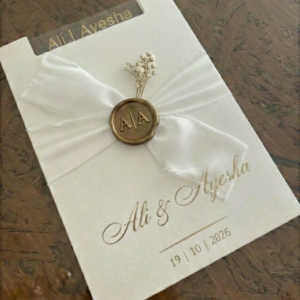 Wedding Invitation with Wax and Ribbon