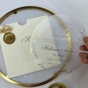 Round Shaped Plastic Wedding Cards